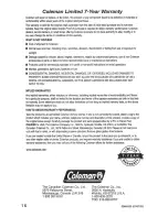 Preview for 16 page of Coleman 5068 series Assembly And Instruction Manual