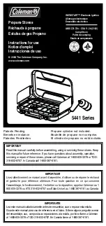 Preview for 1 page of Coleman 5441 Series Instructions For Use Manual