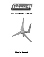 Preview for 1 page of Coleman 600 Watt WIND TURBINE User Manual