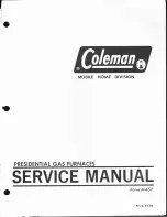 Preview for 1 page of Coleman 7600 Service Manual