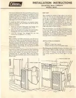 Preview for 1 page of Coleman 8610C Installation Instructions Manual