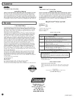 Preview for 12 page of Coleman 8fa3 Instructions For Use Manual