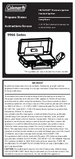 Preview for 1 page of Coleman 9966 Series Instructions For Use Manual