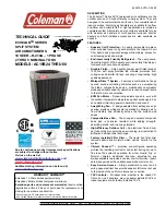 Coleman AC19B2421S Technical Manual preview