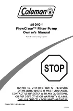 Coleman FlowClear 90401 Owner'S Manual preview