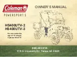 Coleman HS400UTV-2 Owner'S Manual preview