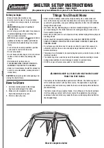 Предварительный просмотр 1 страницы Coleman Instant shelter Super Light Setup Instructions