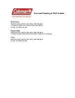 Coleman Pet Care Product Care Manual preview