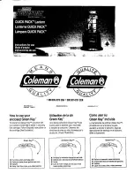 Coleman Powermax Quick Pack 9960 Instructions For Use Manual preview