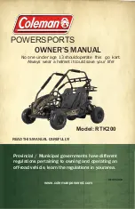 Coleman POWERSPORTS RTK200 Owner'S Manual preview