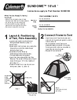 Coleman SUNDOME 9260D108 Instructions preview