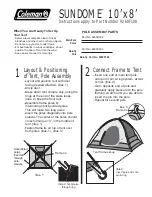 Coleman SUNDOME 9260F304 Instructions preview