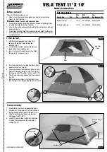 Предварительный просмотр 1 страницы Coleman VELA TENT 11’ X 10’ Manual