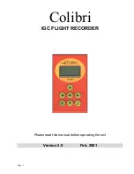 Предварительный просмотр 1 страницы Colibri igc flight recorder Manual