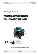 Collomix XM 2-650 Operating Instructions Manual preview