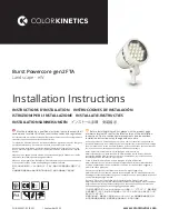 Color Kinetics Burst Powercore gen2 FTA Installation Instructions Manual preview