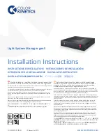 Color Kinetics Light System Manager gen5 Installation Instructions Manual предпросмотр