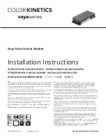 Preview for 1 page of Color Kinetics Vaya Series Installation Instructions Manual