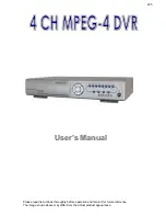 Colorado Security Products 4 CH MPEG-4 DVR User Manual preview