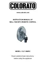 Preview for 1 page of COLORATO CLF-18WRC Instruction Manual