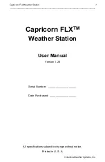 Preview for 1 page of Columbia Weather Systems Capricorn FLX 013A User Manual