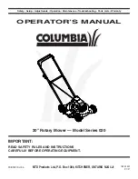 Columbia 020 series Operator'S Manual предпросмотр