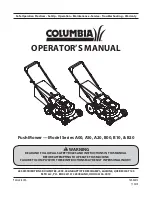 Preview for 1 page of Columbia 11A-A40X897 Operator'S Manual