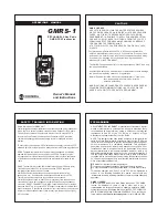 Columbia GMRS-1 Owner'S Manual And Instructions preview