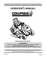 Columbia Hydrostatic Lawn Tractor Operator'S Manual preview