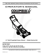 Предварительный просмотр 1 страницы Columbia series 900 Operator'S Manual