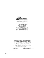 Предварительный просмотр 28 страницы Columbia Spirit APS 2400 Instructions Manual