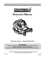 Предварительный просмотр 1 страницы Columbia ZT42 Operator'S Manual