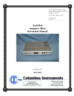 Предварительный просмотр 1 страницы Columbus Instruments Tail-Flick Analgesia Meter Instruction Manual