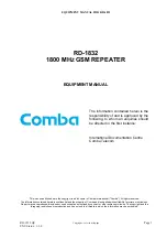 COMBA RD-1832 Equipment Manual preview