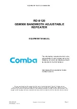 COMBA RD-9120 Equipment Manual preview