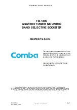 COMBA TB-1800 Equipment Manual preview