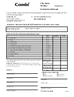 Preview for 12 page of Combi City Savvy 2460 Series Instruction Manual