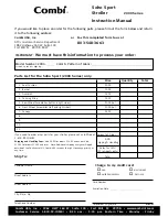 Preview for 8 page of Combi Soho Sport 2000 Series Instruction Manual