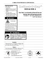 Combustion Research Reflect-O-Ray EDS-4DI Installation, Operating, Maintenance And Parts Manual preview