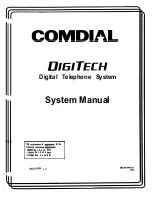 Preview for 1 page of Comdial DIGITECH System Manual