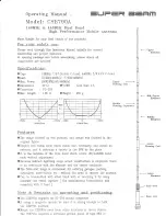 Comet Super Beam CSB790A Operating Manual preview