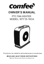 Предварительный просмотр 2 страницы Comfee NTY15-19CA Owner'S Manual