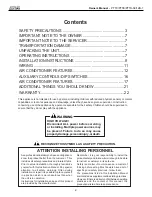 Предварительный просмотр 2 страницы COMFORT-AIRE Century PTTC09B-1 Owner'S Manual