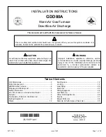 Preview for 1 page of COMFORT-AIRE GDD80A Installation Instructions Manual