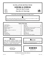 Preview for 1 page of COMFORT-AIRE GDD92A Installation Instructions Manual