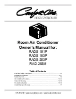 COMFORT-AIRE RAD-283M Owner'S Manual предпросмотр