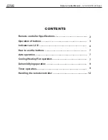 Preview for 2 page of COMFORT-AIRE SVH09SA-0 Remote Control Manual