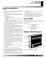 Предварительный просмотр 3 страницы Comfort Glow CGCFTN Owner'S Operation And Installation Manual