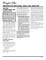 Preview for 4 page of Comfort Glow CGG2618N Owner'S Operation And Installation Manual