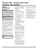 Preview for 2 page of Comfort Glow CGN10A Owner'S Operation And Installation Manual